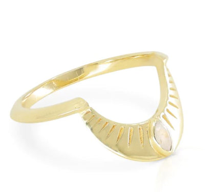 Dawn Gold Halo Ring - Gold - Toni May