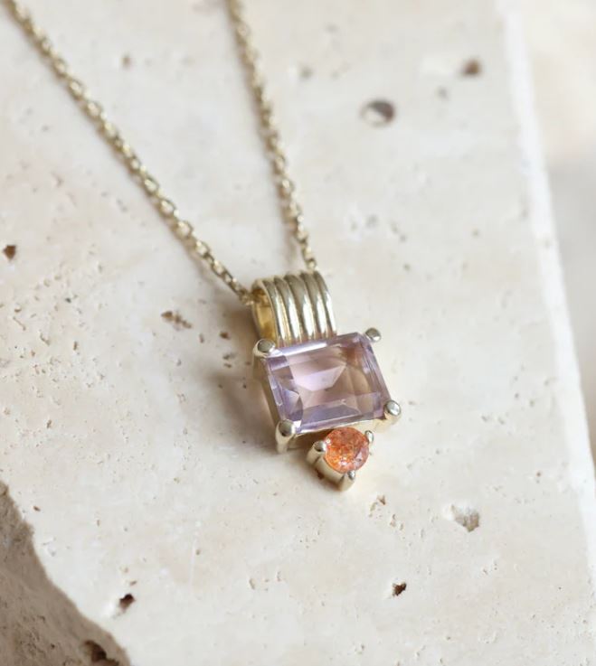 Priya Ametrine Gold Necklace - Toni May