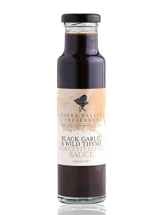 Black Garlic & Wild Thyme Worcestershire Sauce 250ml - Yarra Valley Gourmet Foods